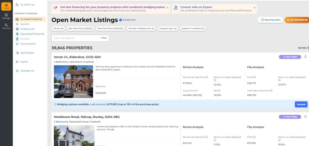 Sourcing On Market Properties