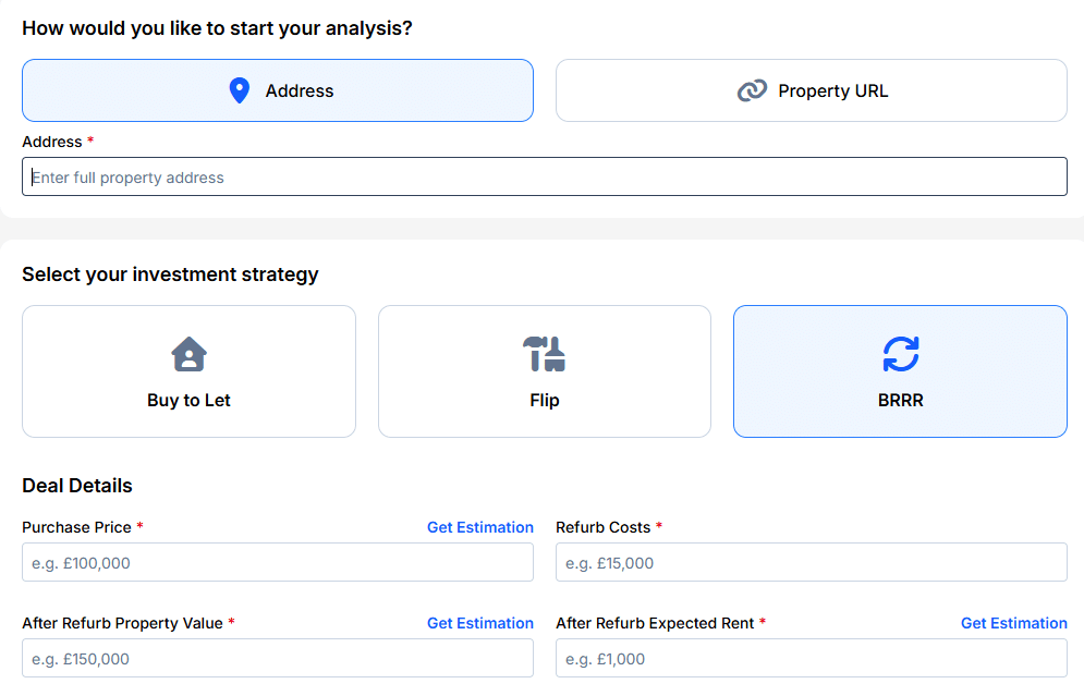 BRRR calculator - buy, refurb, rent, refinance - Lendlord