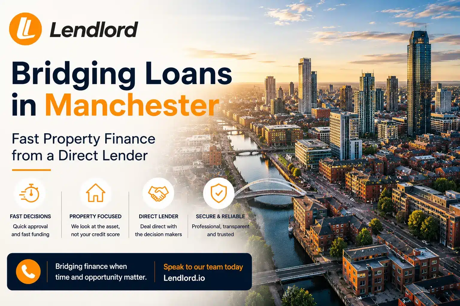 Bridging loans in Manchester - fast property finance from a direct lender